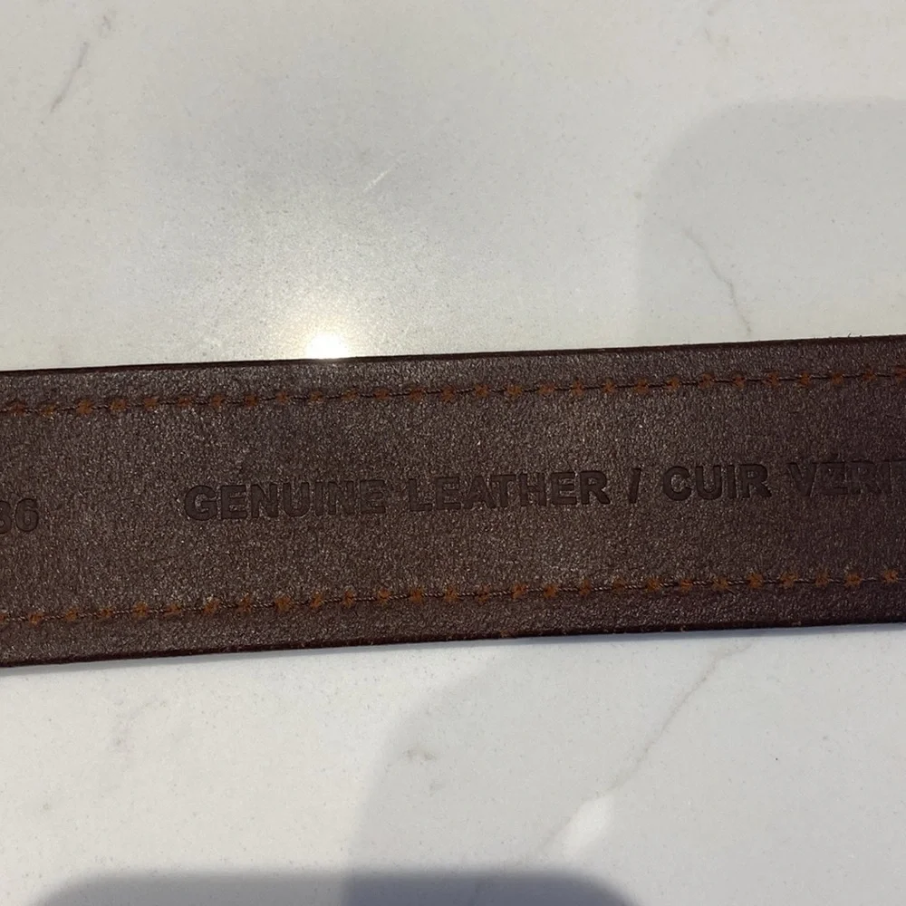 Men's Brown Leather Belt. Size 36
